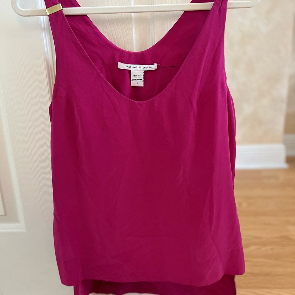 Diane Von Furstenberg Pink Layered Tank Top